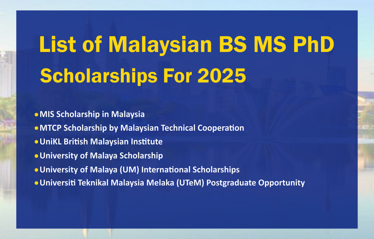 List of Malaysian BS MS PhD Scholarships For 2025